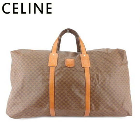 Celine Boston bag macadam brown beige leather - Picture 1 of 5